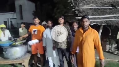 लंभुआ: सुलतानपुर जिले की लम्भुआ तहसील के रामपुर मतईपुर में कांवड़िया संघ ने कराया विशाल भंडारा