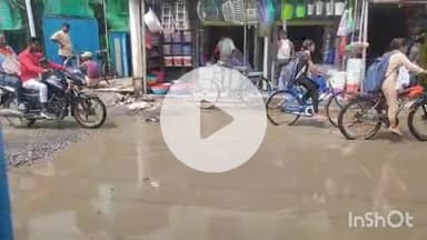 शंभूगंज: शंभूगंज बाजार में नाला न होने से सड़कों पर जलजमाव, वाहन चालक और लोग परेशान