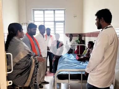 బిచ్కుంద: బిచ్కుందలో ఫుడ్ పాయిజన్‌తో చికిత్స పొందుతున్న పిల్లలను పరామర్శించిన మాజీ ఎమ్మెల్యే అరుణ తారా