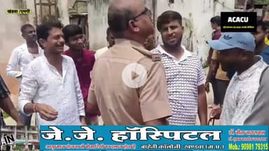 घासपुरा में गणेश जी के पंडाल को लेकर हिन्दू जागरण मंच व पुलिस के बीच बहस.ASP, CSP मौक़े पर