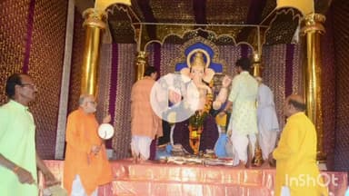 सिरोंज: गणेश की अथाई पर शुभ मुहूर्त में धार्मिक भाव से भगवान गणेश की विशाल प्रतिमा स्थापित