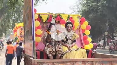 धनौरा: गजरौला शहर में गणेश चतुर्थी के उपलक्ष में बड़ी धूमधाम से निकाली गई शोभायात्रा