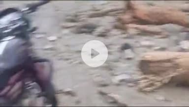 भटवाड़ी: भटवाड़ी स्थित पापड़ गाड़ में आई जल प्रलय से बीआरओ का मोटर पुल बाल-बाल बच गया