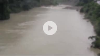 भटवाड़ी: भटवाड़ी के पास पापड़ गाड़ में आए मलबे ने गंगा भागीरथी का अविरल प्रवाह रोका, भागीरथी नदी में बनी झील