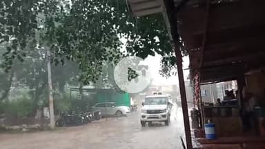 चूरू: चूरू में आज बहुत दिनों के बाद शानदार बारिश कोर्ट परिसर का नजारा