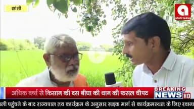 अधिक वर्षा से किसान की दस बीघा की धान की फसल चौपट