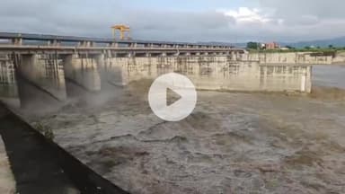 जगाधरी: पहाड़ों में बरसात से यमुनानगर के हथिनीकुंड बैराज में यमुना के जलस्तर में उतार-चढ़ाव जारी