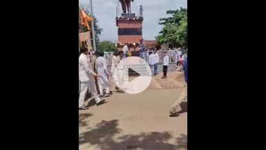 भोकरदन: सिरसगाव वा.येथे मा.कें.रेल्वे राज्यमंत्री रावसाहेब दानवेच्या उद्घाटन समारंभ कार्यक्रमात मराठा आंदोलकांची घोषणाबाजी