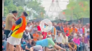 बरखेड़ा जन्माष्टमी मेले के दंगल में मुख्य अतिथि रहे जिला पंचायत सदस्य सेठ मोहम्मद अनस।