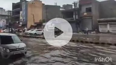 पलवल: पलवल में बारिश से शहर जलमग्न, निचले इलाकों में घुटनों तक भरा पानी, निकासी के उचित प्रबंध नहीं