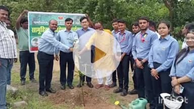 बिश्रामपुर: बिश्रामपुर ग्रासिम इंडस्ट्रीज लिमिटेड रेहला इकाई द्वारा प्रशिक्षण केंद्र में पौधा वितरण