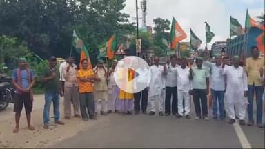 नगर नौसा: नगरनौसा बाजार में बिहार बंदी का दिखा असर, सड़क पर उतरे एनडीए कार्यकर्ता