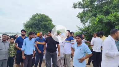 थानेसर: गांव नेसी में मारकण्डा नदी का तटबंध फिर टूटा, ग्रामीणों ने जताया रोष, हजारों एकड़ फसल जलमग्न, डीएसपी ने किया दौरा