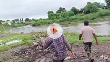 खालवा: गणेश विसर्जन को लेकर बजरंग दल ने माजरी नदी का निरीक्षण किया, अधिकारी मौजूद रहे