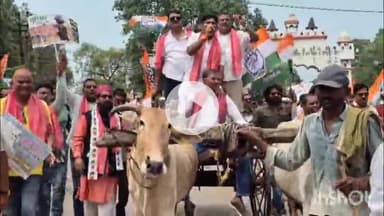 दुर्ग: किसानों की समस्याओं को लेकर जिला कांग्रेस कमेटी ने बुधवार को दुर्ग कलेक्ट्रेट में किया जोरदार प्रदर्शन