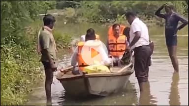 इटावा: सदर तहसील क्षेत्र में यमुना नदी के जलस्तर में कमी आई, खतरे के निशान से अभी भी ऊपर है, एसडीएम ने किया दौरा