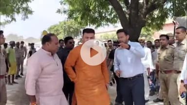 मथुरा: वृंदावन: बेसिक शिक्षा मंत्री संदीप सिंह ने बाढ़ से प्रभावित लोगों का हालचाल जाना