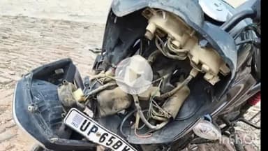 राजातालाब: तेज रफ्तार बाइक सवार पुलिस की गाड़ी से टकराकर घायल