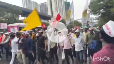 शहापूर: शहापूर येथून आदिवासी बांधवांचा आरक्षणासाठी निघालेला मोर्चा ठाण्यात दाखल