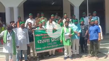 मथुरा: डीएपी खाद सहित किसानों की विभिन्न मांगों को लेकर भारतीय किसान यूनियन सुनील ने किया प्रदर्शन