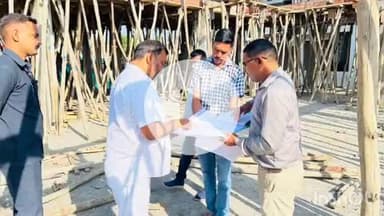 मावली: डबोक चौराहा पर विधायक डांगी ने नवीन पीडब्ल्यूडी गेस्ट हाउस के निर्माण कार्यों का किया निरीक्षण