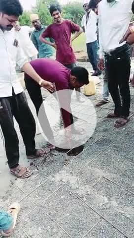 सामुदायिक स्वास्थ्य केंद्र ग्राम रतवा जागीर तहसील शमशाबाद जिला विदिशा में हो रहा घटिया निर्माण