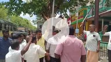 சங்கரன்கோயில்: பாஜக மாவட்ட தலைவருக்கு கருப்பு கொடி காட்டி எதிர்ப்பு தெரிவித்த பாஜகவினர்