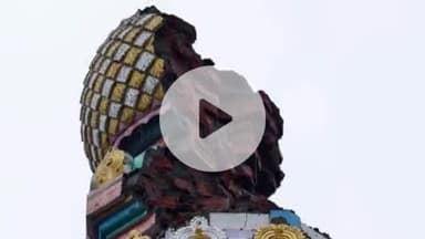 सुपौल: जगतपुर गांव के प्राचीन बाबा गंगेश्वर नाथ महादेव मंदिर पर गिरी आकाशीय बिजली, गुंबद हुआ क्षतिग्रस्त