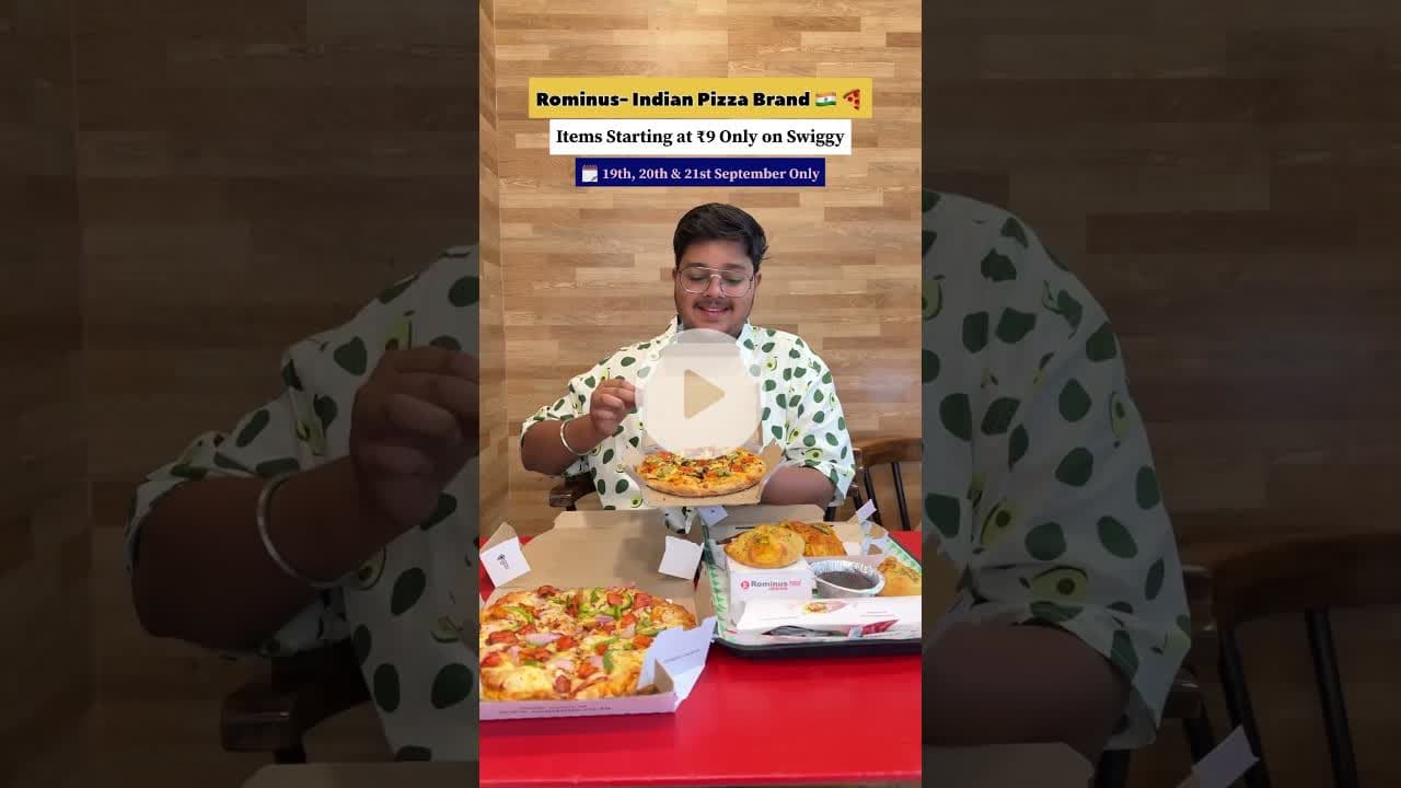 Rominus items only starting at just ₹9 only🍕 #ytshorts #pizza #rominuspizza #swiggyoffers