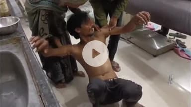 जवाहर नगर में फरसा चला, एक युवक गंभीर रूप से घायल, लहूलुहान युवक को जिला अस्पताल लाया गया