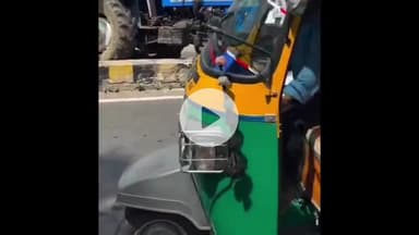 झांसी: मसीहा गंज चौकी के पास तेज रफ्तार ट्रैक्टर ने डिवाइडर पर चढ़कर लगाया जाम