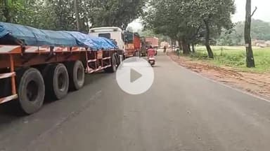 सिमडेगा: सिमडेगा-रांची NH 143 पर ट्रक फंसने से 18 घंटे लगा जाम, शाम तक खुला रास्ता