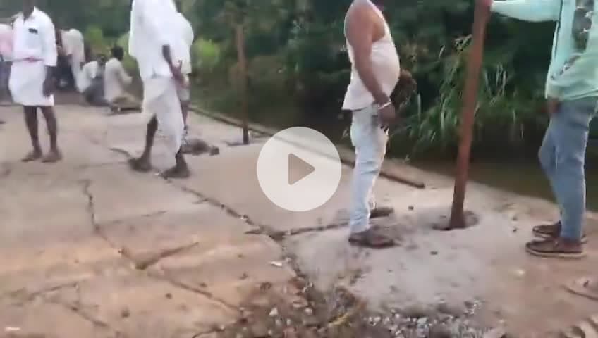 రాయికోడ్: అధికారులు పట్టించకపోవడంతో సొంత డబ్బులతో బ్రిడ్జి నిర్మాణ పనులు చేపట్టిన గ్రామస్తులు