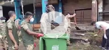 आरंग: गुरुवार को सीआरपीएफ ने आरंग में चलाया वृहत स्वच्छता अभियान