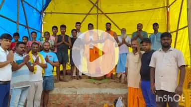 करपी: झिकटिया खेल मैदान में दुर्गा पूजा के अवसर पर लंका दहन की तैयारी शुरू