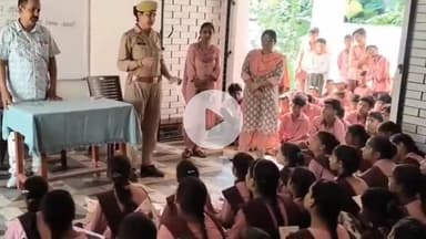 पूरनपुर: उच्च प्राथमिक विद्यालय में महिला पुलिसकर्मी ने छात्राओं को मिशन शक्ति के तहत जागरूक किया