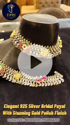 ✨💎 Johri Gems & Jewellers Silver House 💎✨
आपके लिए लेकर आए हैं खूबसूरत पायल कलेक्शन 👣✨
जहाँ हर कदम खनकेगा ख़ास अंदाज़ में 🌸
📍 पता – Johri Gems & Jewellers, GMA Plaza, Opp. New Cloth Market, Kota