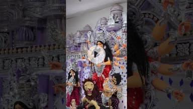 Prayagraj Pandal Sheesh Mahal Theme 😍 #durgapuja #sheeshmahal #prayagraj #ytshorts
