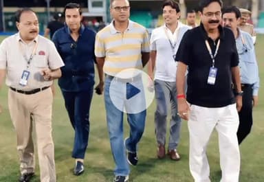 कानपुर: ग्रीन पार्क स्टेडियम में 30 सितंबर को भारत ए और ऑस्ट्रेलिया ए के बीच होने वाले मैच को लेकर पुलिस आयुक्त ने किया निरीक्षण