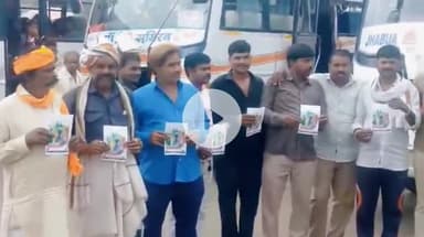 झाबुआ: मैं हूं अभिमन्यु योजना के तहत पुलिस रक्षा टीम ने बस स्टैंड पर टोपी, टी-शर्ट व पंपलेट बांटे