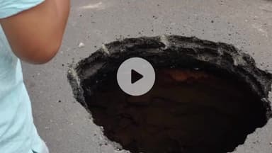 नामकुम: रांची में डीपीएस के पास सड़क धंसी, मरम्मत कार्य शुरू