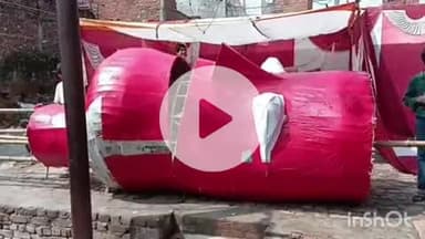 हाथरस: सदर के पॉलिटेक्निक ग्राउंड में कल विजयदशमी पर 50 किलो की आतिशबाजी से 65 फुट रावण का होगा दहन, तैयारी पूरी