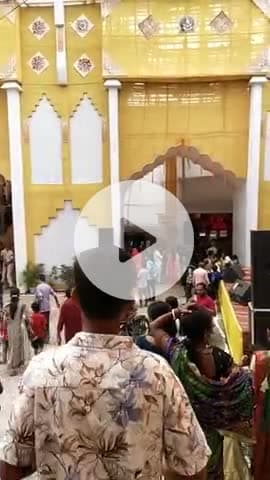 समस्तीपुर: मथुरापुर घाट के शिव दुर्गा काली हनुमान मंदिर में 90 फीट का पंडाल और 25 फीट की दुर्गा मूर्ति बनी आकर्षण का केंद्र