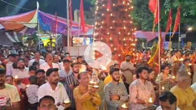खंडवा नगर: महा अष्टमी पर तुलजा भवानी माता मंदिर में सैकड़ों लोगों ने की महा काकड़ आरती