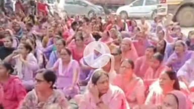 जगाधरी: आंगनवाड़ी हेल्पर यूनियन ने मांगों के लिए यमुनानगर के लघु सचिवालय पर किया प्रदर्शन