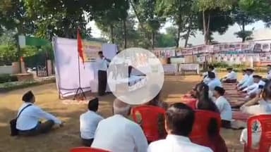 मुरादाबाद: राष्ट्रीय स्वयंसेवक संघ की ओर से मुरादाबाद में आयोजित किया गया पद संचलन कार्यक्रम
