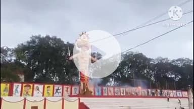 बक्सर: श्रीराम के बाण से किला मैदान में रावण विस्फोट के साथ जला, असत्य पर सत्य की फहराई पताका