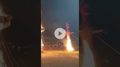 सोलन रावण दहन, स्वास्थ्य मंत्री कर्नल धनीराम शांडिल ने किया रावण दहन