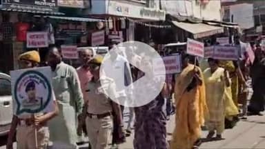 दीगोद: विजयदशमी के अवसर पर सुल्तानपुर पुलिस ने कस्बे में निकाली नशा मुक्ति रैली