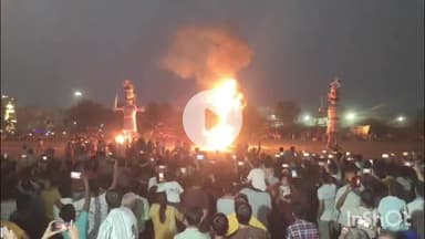 चरखी दादरी: च.दादरी व बौंदकलां में पुतलों का दहन किया गया, स्थिति से निपटने के लिए पुलिस तैनात रही